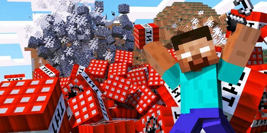 انفجار ضخم في لعبة Minecraft يعطل هاتف محمول