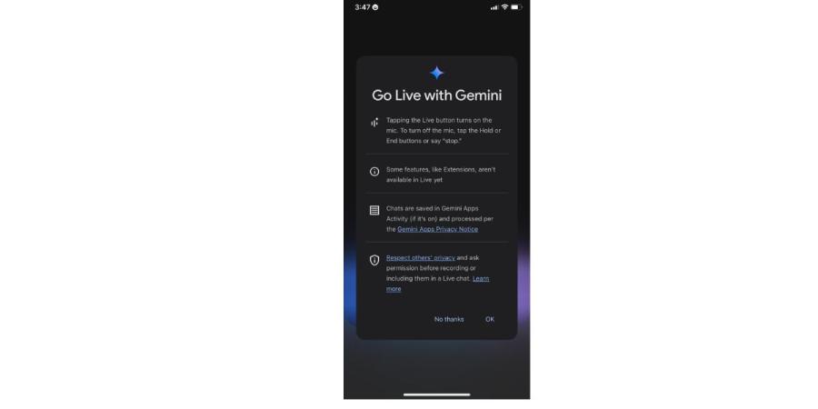 كيفية استخدام Gemini Live في هواتف آيفون 