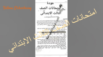 “رسميًا” وزارة التربية و التعليم تعلن عن عودة امتحانات الصف الثالث الابتدائي للعام الدراسي 2024/2025