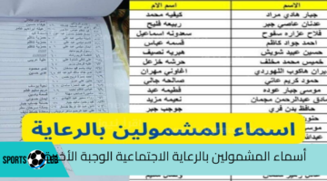 حملها pdf.. كشوفات أسماء المشمولين بالرعاية الاجتماعية الوجبة الأخيرة 2024 عبر منصة مظلتي