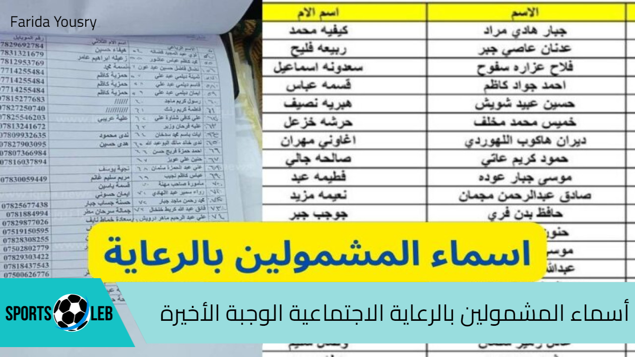 PDF.. أسماء المشمولين بالرعاية الاجتماعية الوجبة الأخيرة 2024 في العراق واستخراج الكشوفات عبر مظلتي