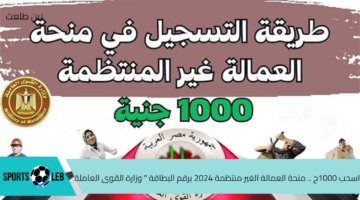 اسحب 1000ج .. منحة العمالة الغير منتظمة 2024 برقم البطاقة ” وزارة القوى العاملة “