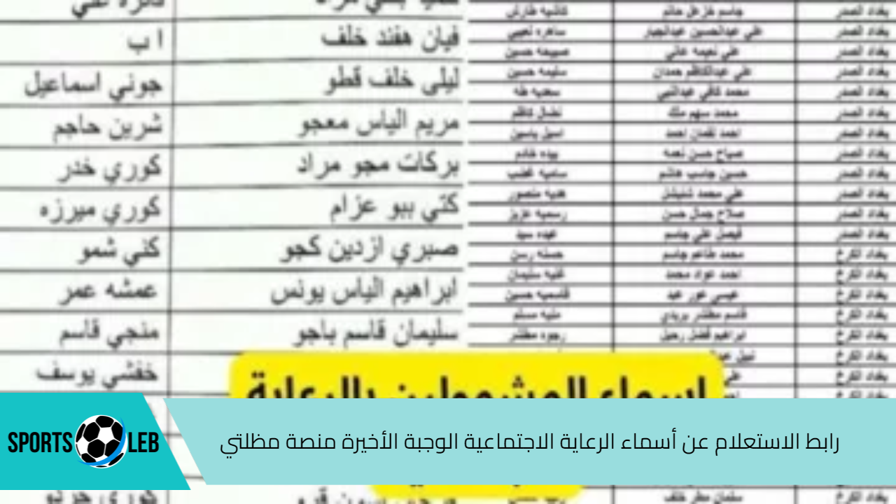 من هنــا.. رابط الاستعلام عن أسماء الرعاية الاجتماعية الوجبة الأخيرة 2024 منصة مظلتي