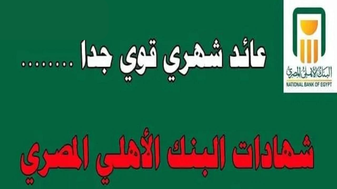 عائد شهري 4 الاف جنيه.. شهادات البنك الأهلي ذات العائد الشهري 2024