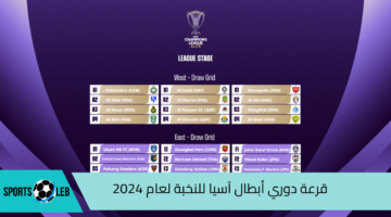 هنـا.. النتائج الكاملة لقرعة دوري أبطال آسيا للنخبة لعام 2024 ونظام الدوري الجديد