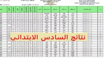 “بعد ظهورها رسميًا” رابط استخراج نتائج السادس الابتدائي 2024 الدور الثاني في منطقة الكرخ الثالثة